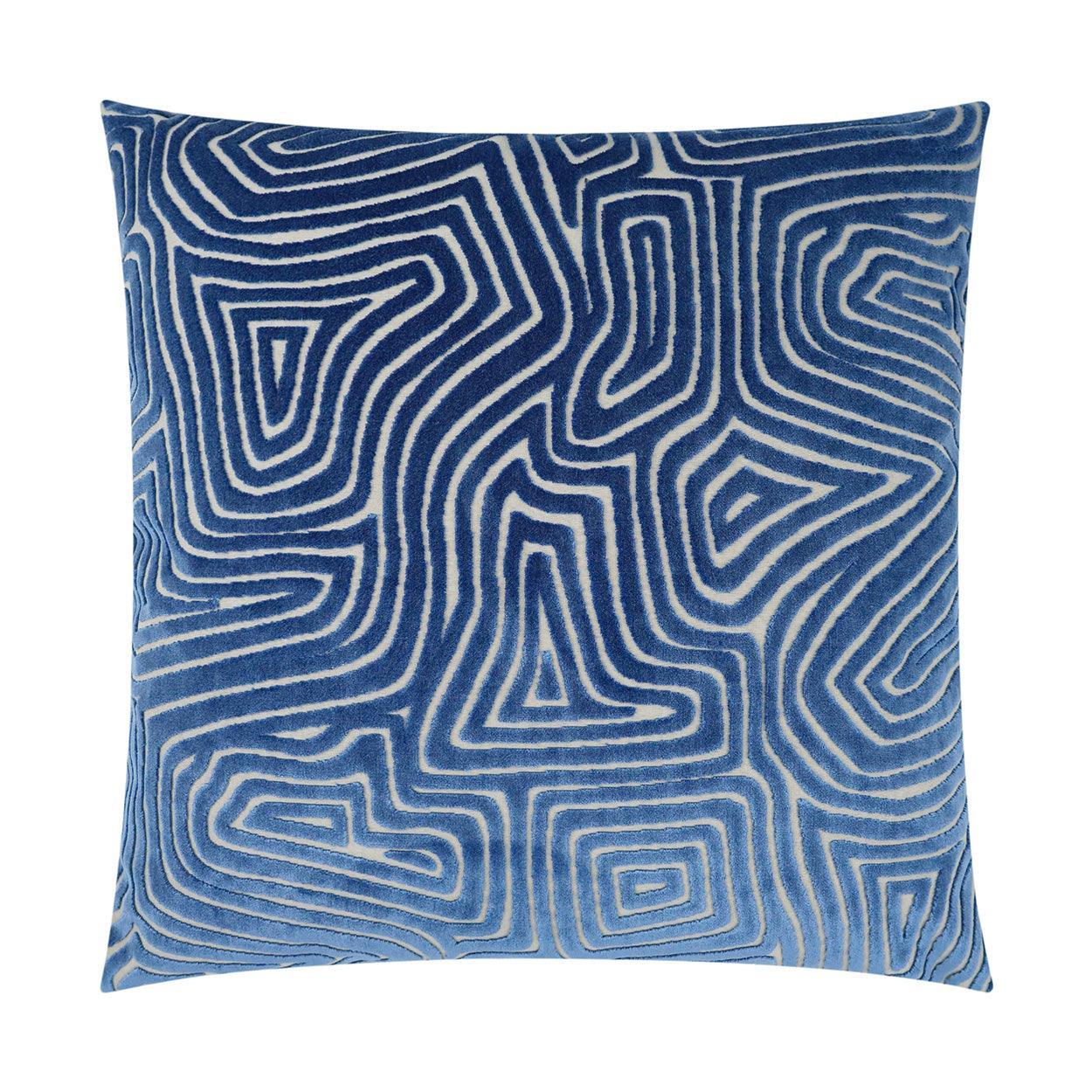 Vertigo Blue Abstract Blue Large Throw Pillow With Insert - Uptown Sebastian