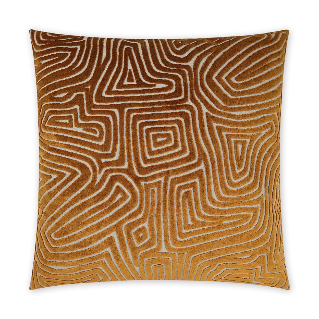Vertigo Rust Abstract Copper Large Throw Pillow With Insert - Uptown Sebastian