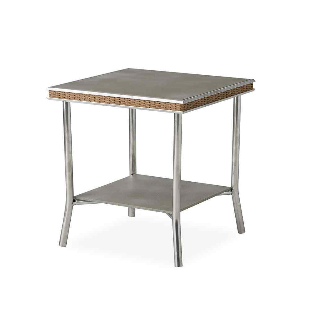 Visions 20&quot; Square End Table With Taupe Glass Lloyd Flanders - Uptown Sebastian