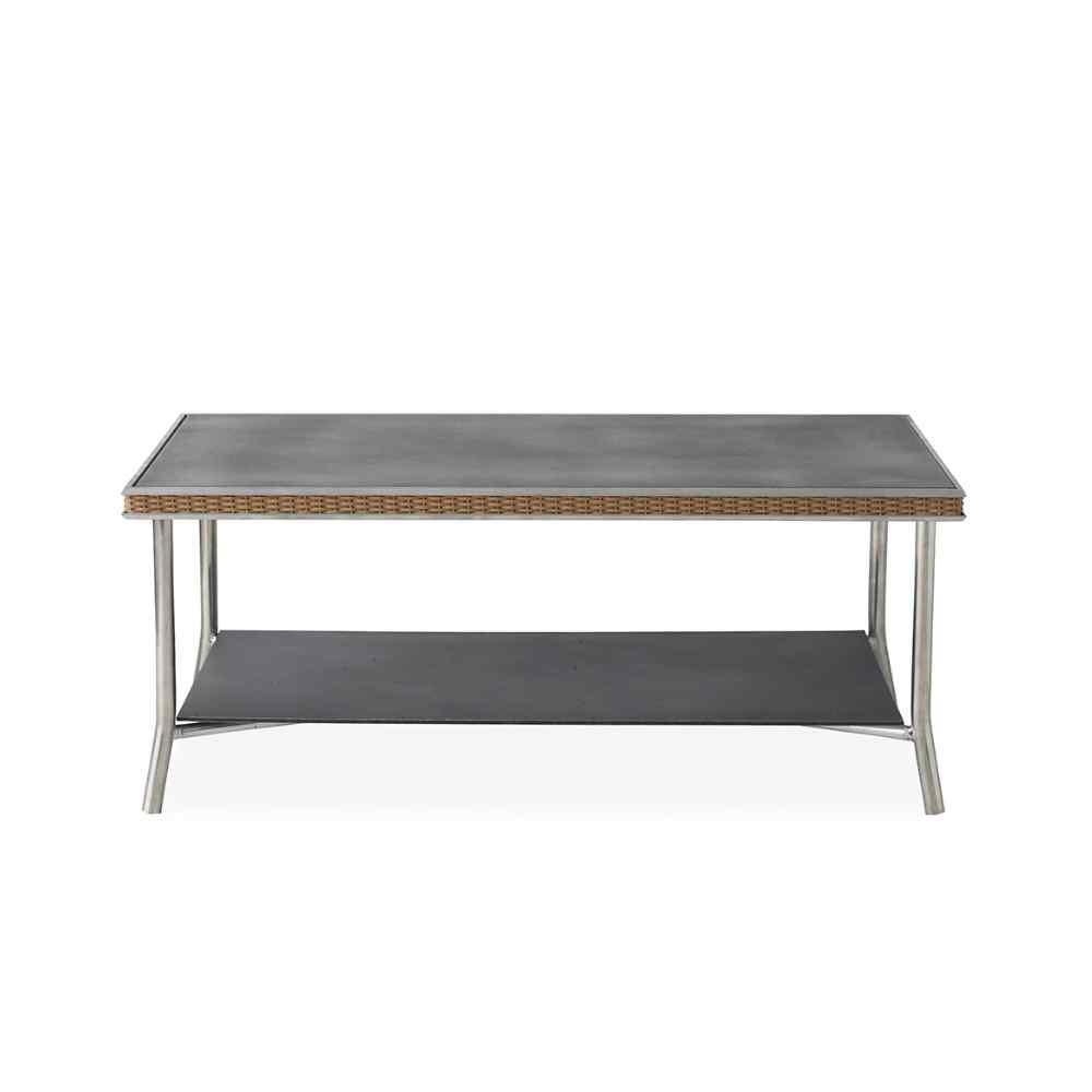 Visions 42&quot; Rectangular Cocktail Table with Taupe Glass Lloyd Flanders - Uptown Sebastian