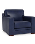 Waverly Modern Leather Club Chair With Track Arms - Uptown Sebastian