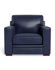 Waverly Modern Leather Club Chair With Track Arms - Uptown Sebastian