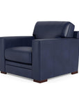 Waverly Modern Leather Club Chair With Track Arms - Uptown Sebastian