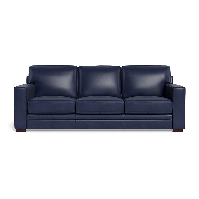 Waverly Modern Leather Couch With Track Arms - Uptown Sebastian