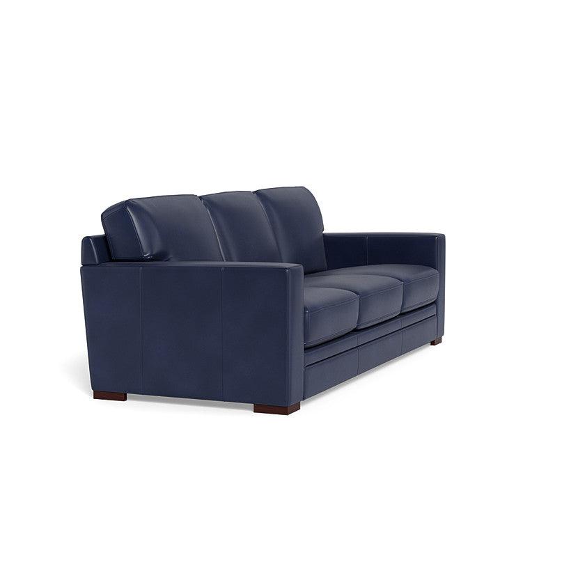 Waverly Modern Leather Couch With Track Arms - Uptown Sebastian