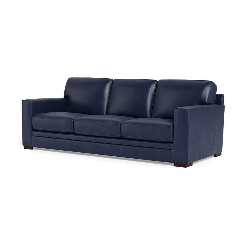 Waverly Modern Leather Couch With Track Arms - Uptown Sebastian