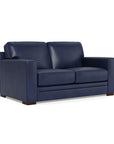 Waverly Modern Leather Loveseat With Track Arms - Uptown Sebastian