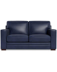 Waverly Modern Leather Loveseat With Track Arms - Uptown Sebastian