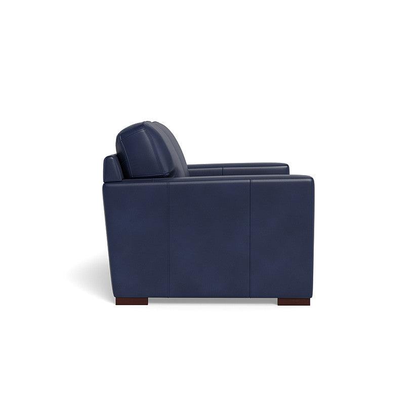 Waverly Modern Leather Loveseat With Track Arms - Uptown Sebastian