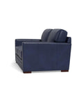 Waverly Modern Leather Loveseat With Track Arms - Uptown Sebastian