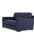 Waverly Modern Leather Loveseat With Track Arms - Uptown Sebastian