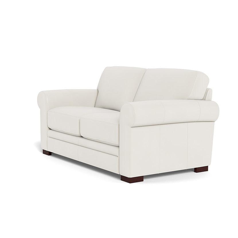 Wenton Mondern Leather Loveseat With Rolled Arms - Uptown Sebastian
