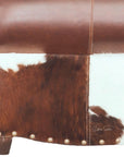 Western Style Leather & Hair On Hide Sofa Brown Caramel Marshal - Uptown Sebastian