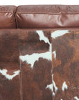 Western Style Leather & Hair On Hide Sofa Brown Caramel Marshal - Uptown Sebastian