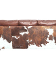 Western Style Leather & Hair On Hide Sofa Brown Caramel Marshal - Uptown Sebastian