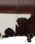 Western Style Leather & Hair On Hide Sofa Whiskey Brown Marshal - Uptown Sebastian