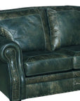 Western Style Leather Couch With Green Teal Alligator Embossed Leather - Uptown Sebastian