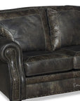 Western Style Leather Couch With Grey Alligator Embossed Leather - Uptown Sebastian