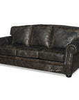 Western Style Leather Couch With Grey Alligator Embossed Leather - Uptown Sebastian