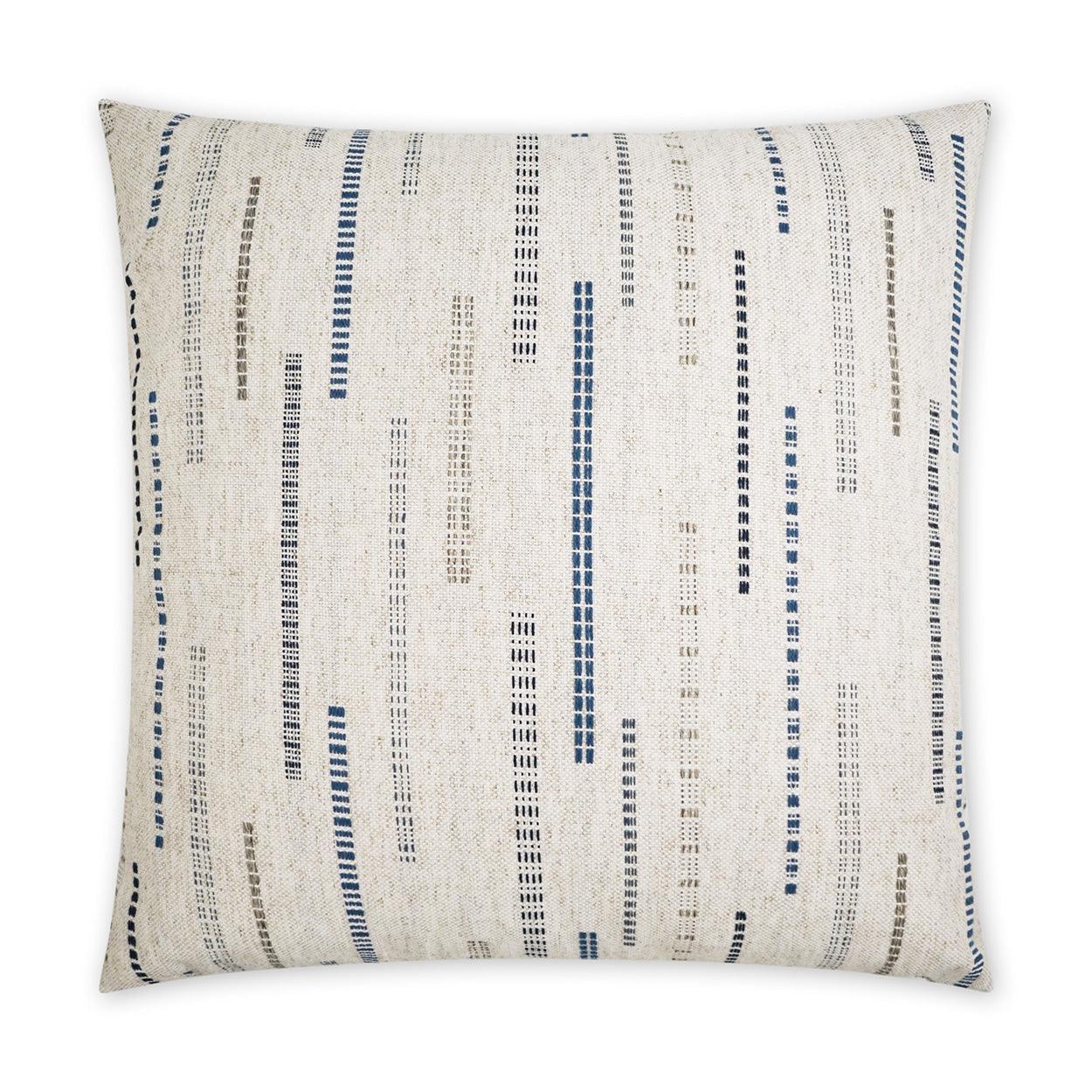 Winstead Stripes Ivory Blue Large Throw Pillow With Insert - Uptown Sebastian