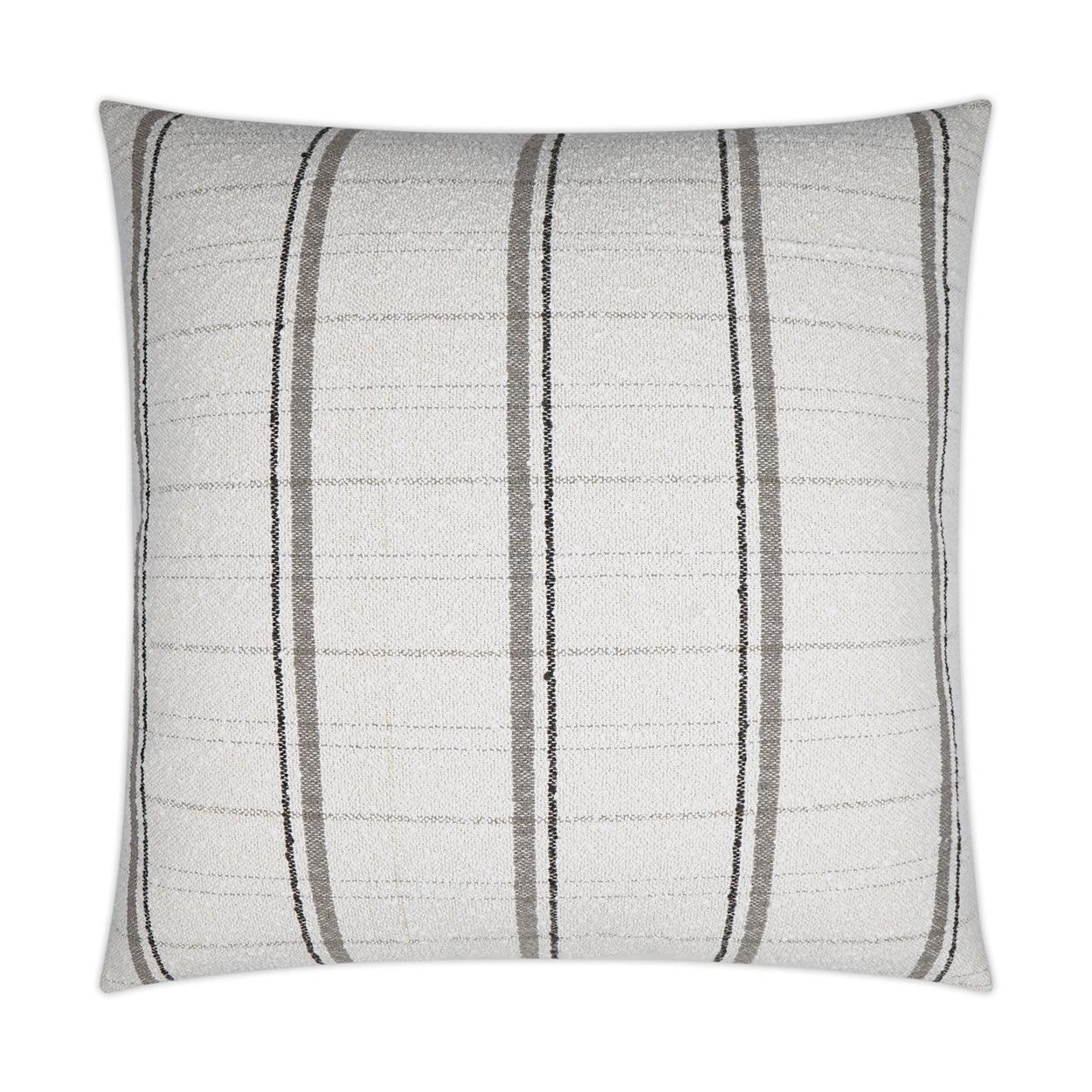 Wooly Bully Snow Stripes Textured White Grey Large Throw Pillow With Insert - Uptown Sebastian