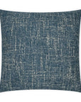 Zareen Denim Solid Textured Blue Large Throw Pillow With Insert - Uptown Sebastian